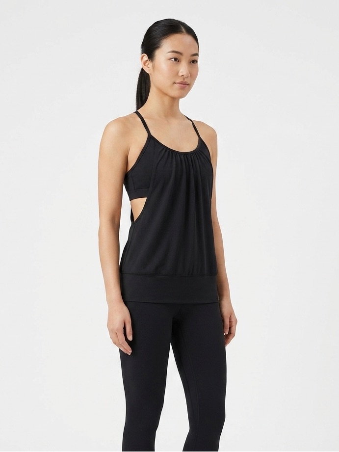 Lululemon Black No Limits Tank With Built In Sports Bra Size 4